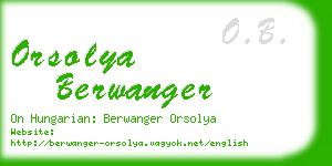 orsolya berwanger business card